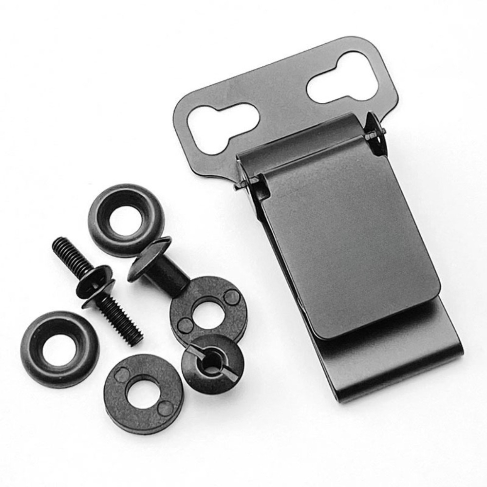 Edc Carry Clip - ナイフシース用ベルトクリップキット。Kシース固定式ナイフ用、金属製のウエストクリップと、必要なネジ、ガスケット一式がセットになっています。EDC（エブリデイ・キャリー）用アクセサリー。