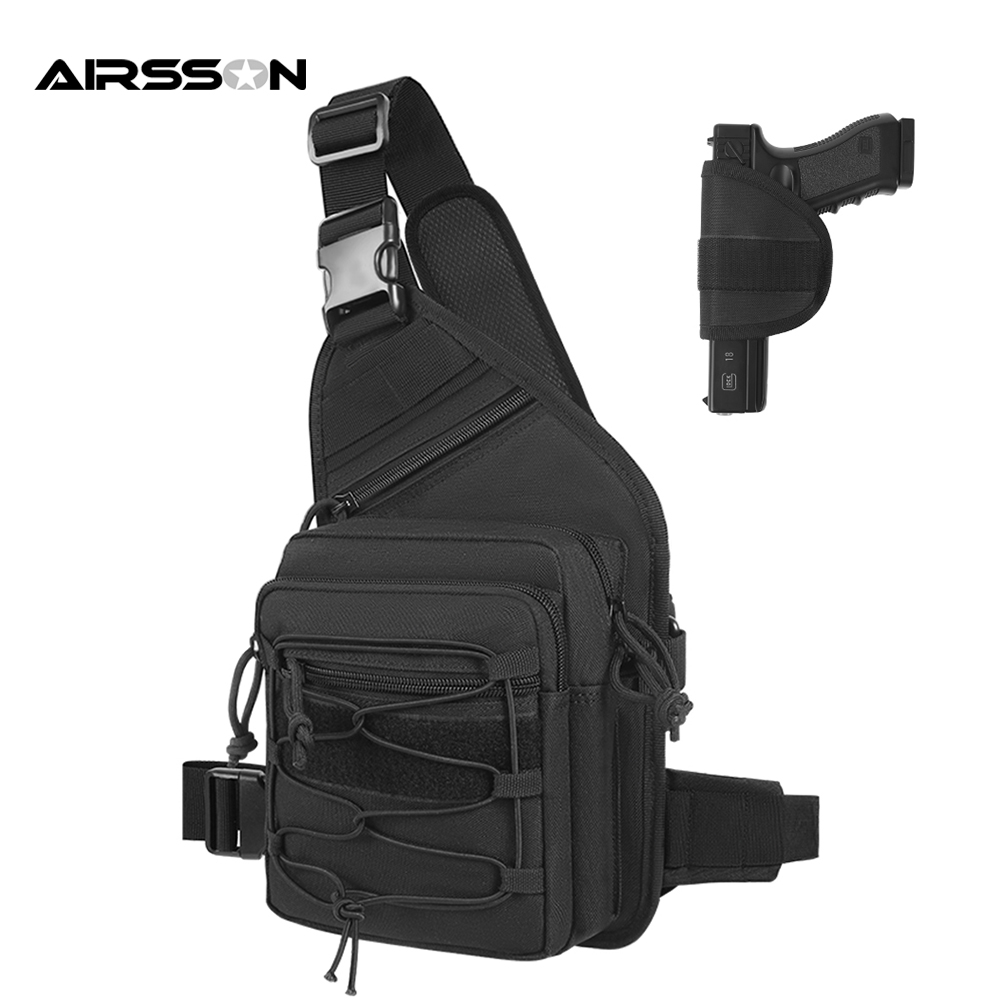 Edc Concealed Carry Sling Bag - 屋外ガンホルスターバッグ隠しキャリーピストルホルダーポーチ拳銃スリングバッグ EDC チェストパックスポーツクロスボディショルダーバッグ