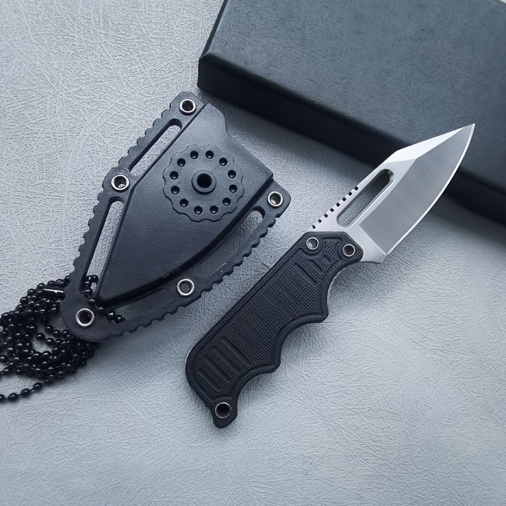 Edc Everyday Carry Knives - EDC（エブリデイキャリー）固定刃ナイフ、ブラックハンドルネックレスナイフ、カイデックスシース付き、アウトドアキャンプ用ユーティリティナイフ