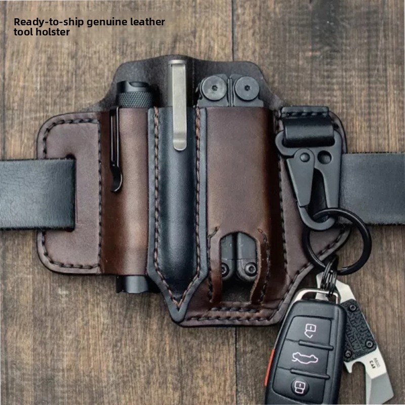 レザーEDCツールポーチ アウトドアタクティカル懐中電灯ホル - Edc Carry Fanny Pack のレビューと価格