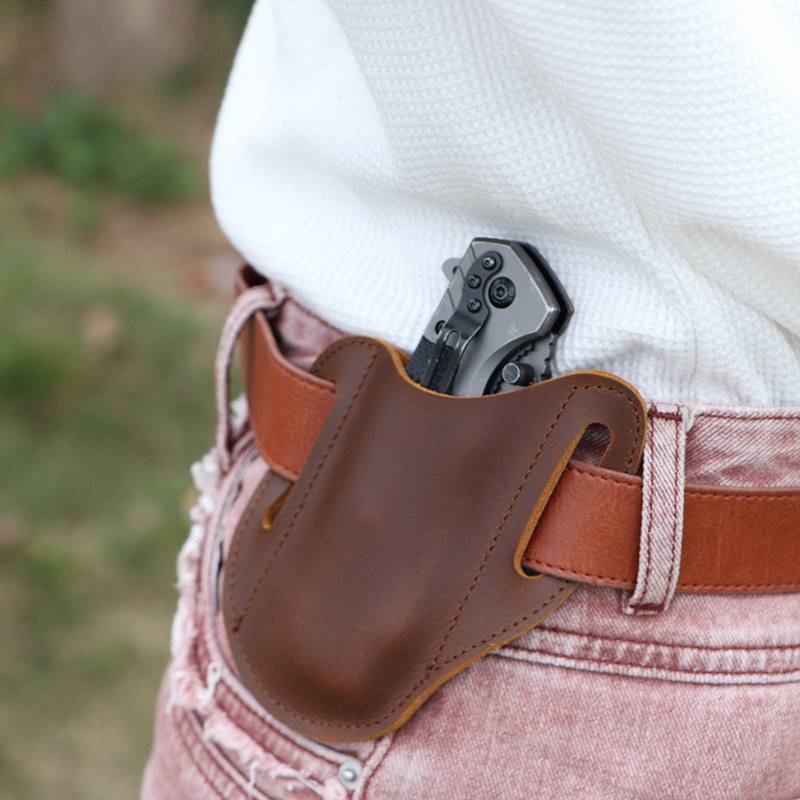 レザーEDCツールポーチ アウトドアタクティカル懐中電灯ホル - Edc Carry Fanny Pack のレビューと価格