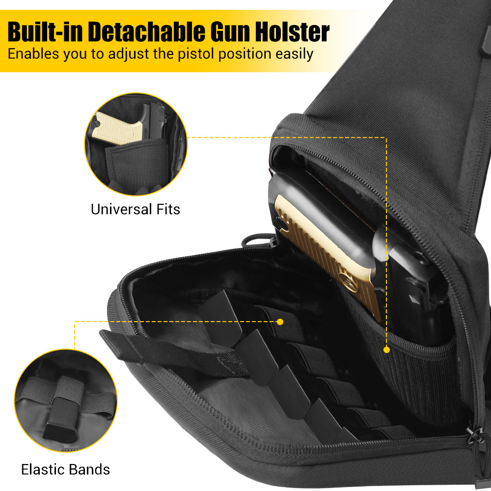 タクティカルピストルガンバッグ、隠し携帯用ガンホルスター、ハ - Edc Concealed Carry Sling Bag のレビューと価格