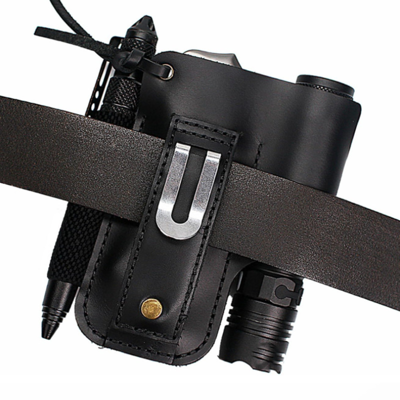 EDCレザー懐中電灯ツールホルスター多機能アウトドアタクティ - Edc Carry Knife のレビューと価格