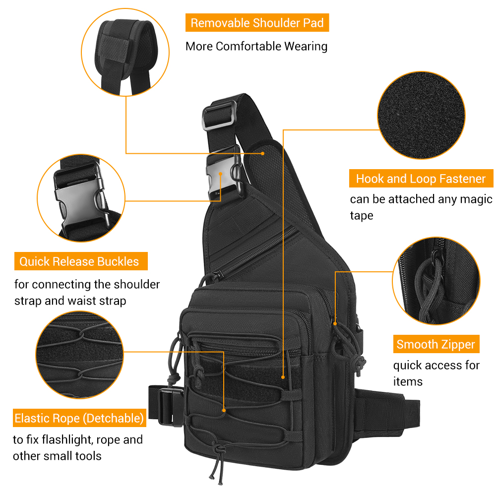 屋外ガンホルスターバッグ隠しキャリーピストルホルダーポーチ拳 - Edc Concealed Carry Sling Bag のレビューと価格